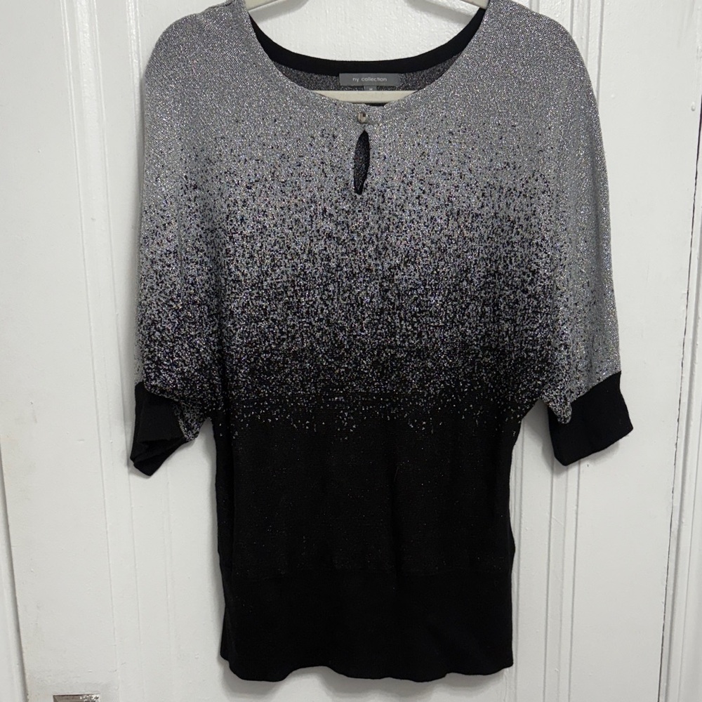 Elegant Black and Silver Gradient Sweater